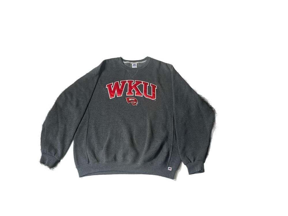 Russell Athletic  Gray WKU Western Kentucky University Big Red Crewneck Sweatshi